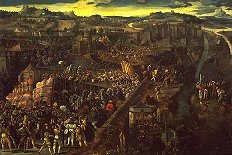 La Batalla de Pavia, oleo de pintor flamenco