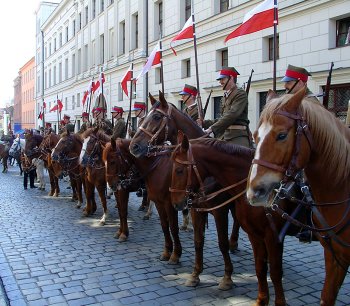 Recreacion de la caballeria polaca de la Segunda Guerra Mundial