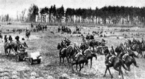 La caballeria polaca en zafarrancho de combate.