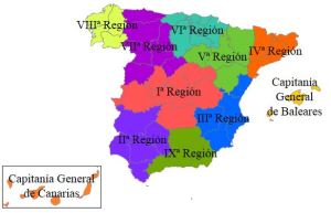 Regiones militares de España en 1960