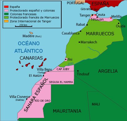 Territorios espanoles en Africa al 1956