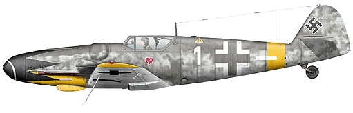Avion caza Messerschmitt Bf-109 de Erich Hartmann